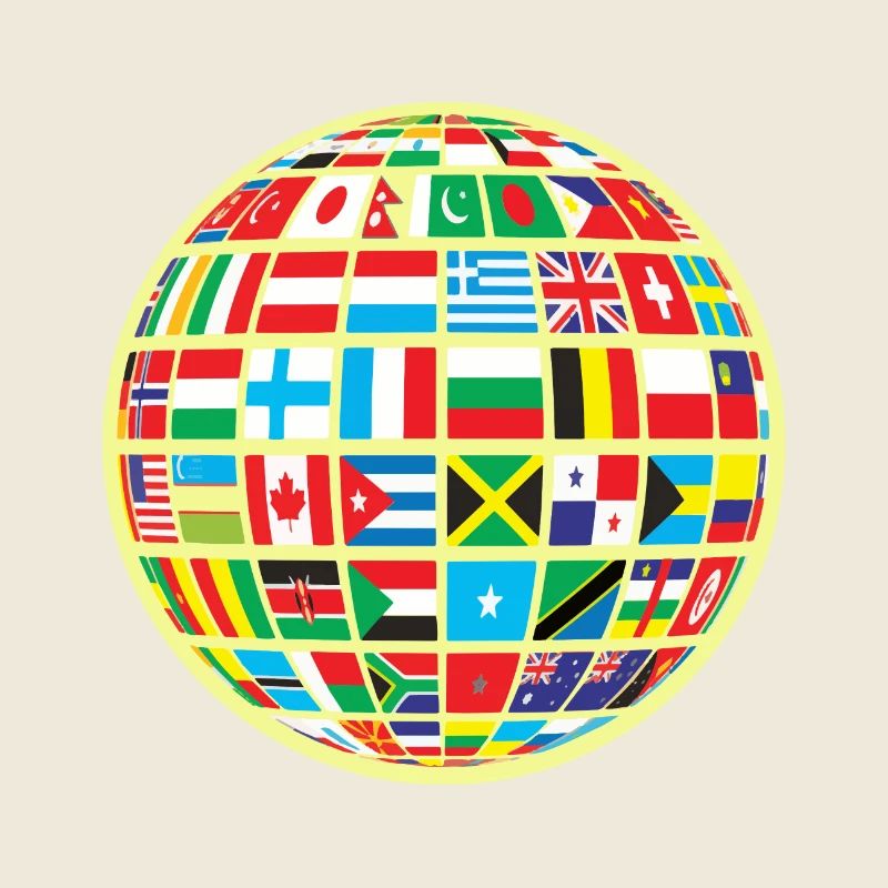 Carte du monde globe terrestre globe pays drapeaux continents