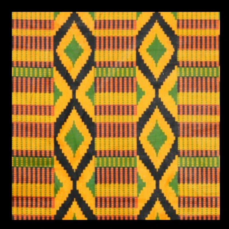 Green, yellow and black colored diamond patterns