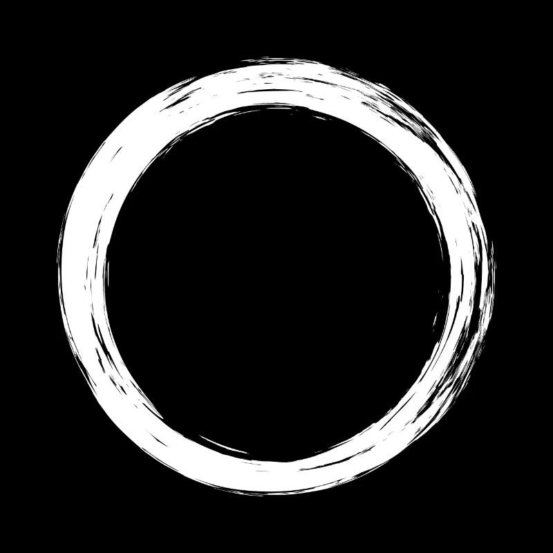 Icône cercle brosse nouvelle variante design blanc