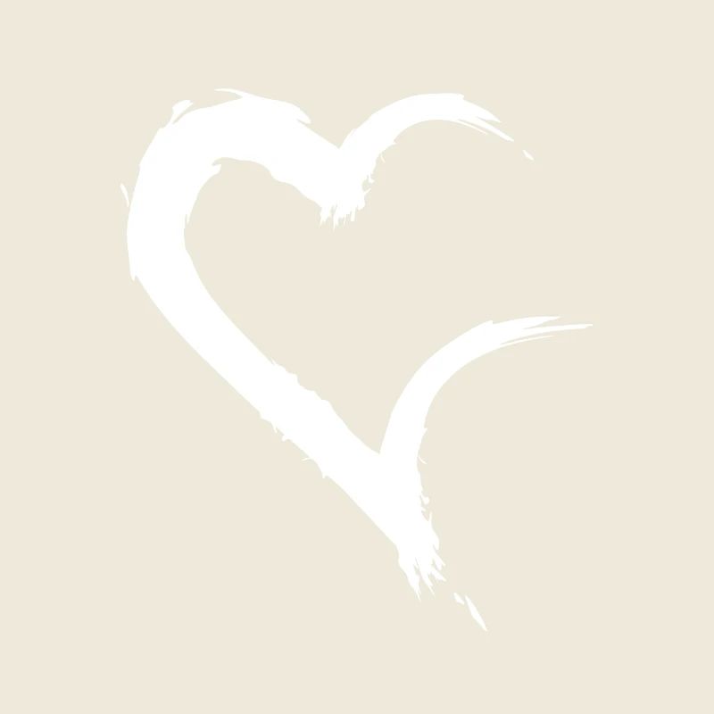 Heart incomplete heart brush white