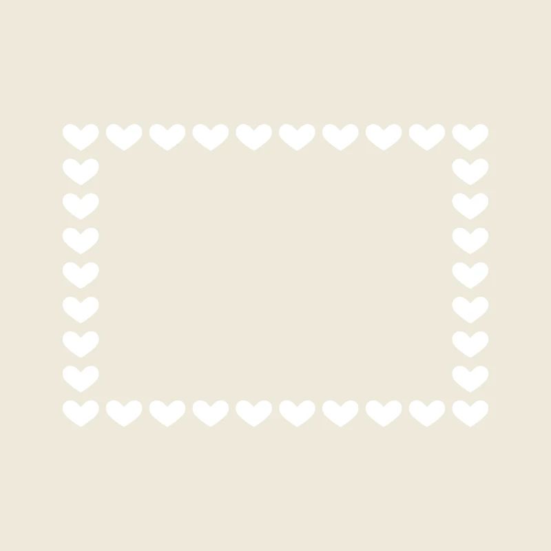 Rectangle frame heart customizable white
