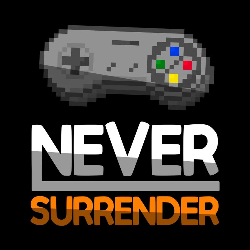 NEVER SURRENDER (Orange)+ SNES Controller - Gaming