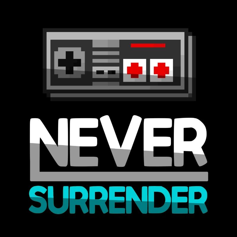 NEVER SURRENDER (Turquoise) + NES Controller - Gaming