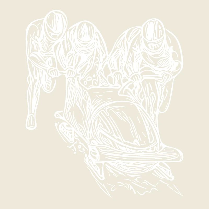 Bobfahrer Viererbob im Eiskanal