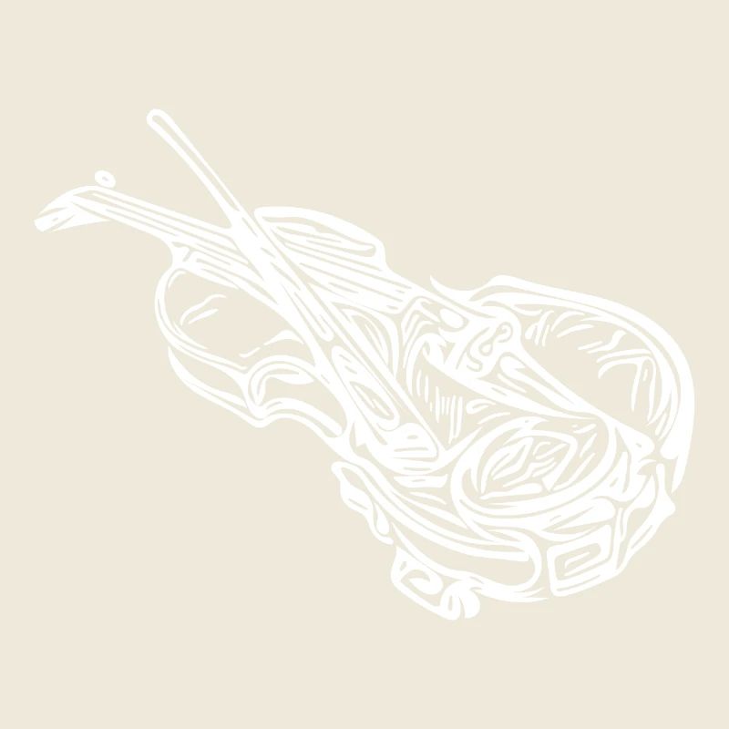 Alte Geige mit Geigenbogen