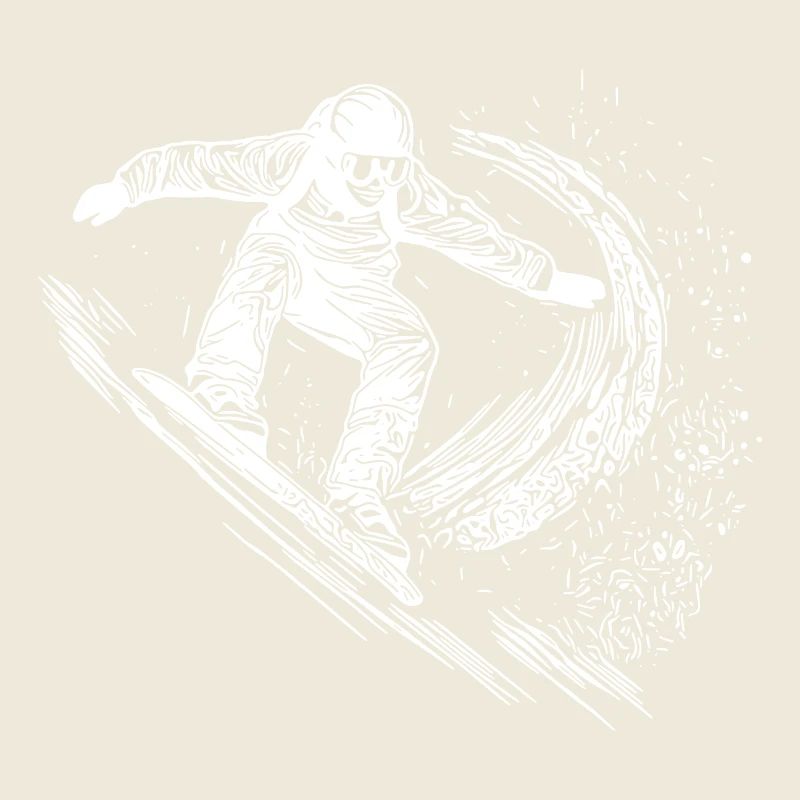 Deep Snow Snowboard Ride Jump Style Move