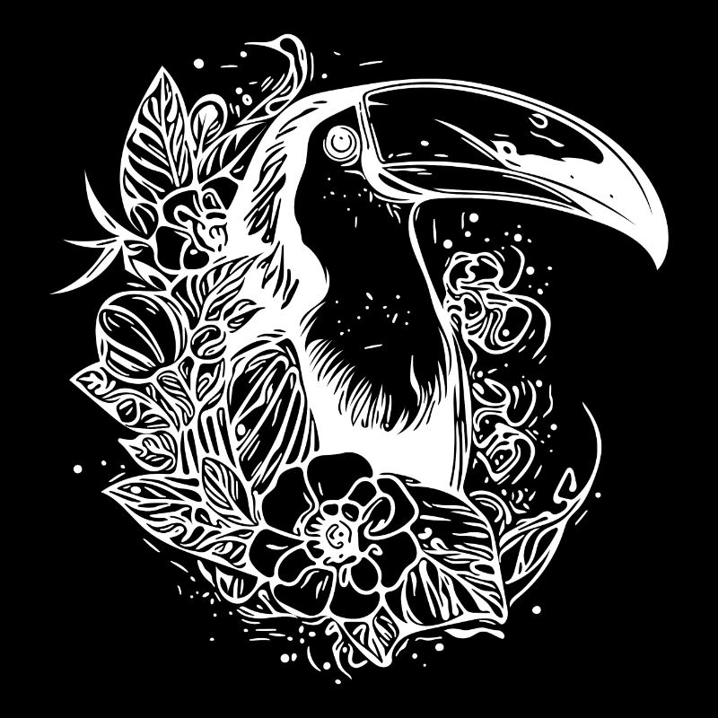 Élégant oiseau tropical toucan avec un énorme bec