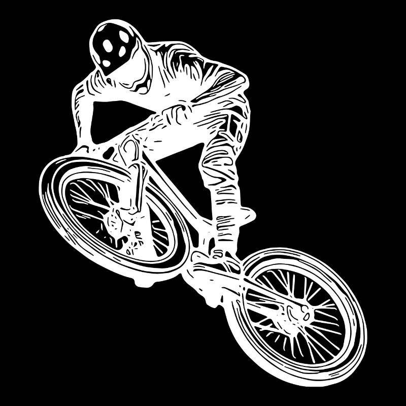 Mountainbiker mit coolem Downhill Bike