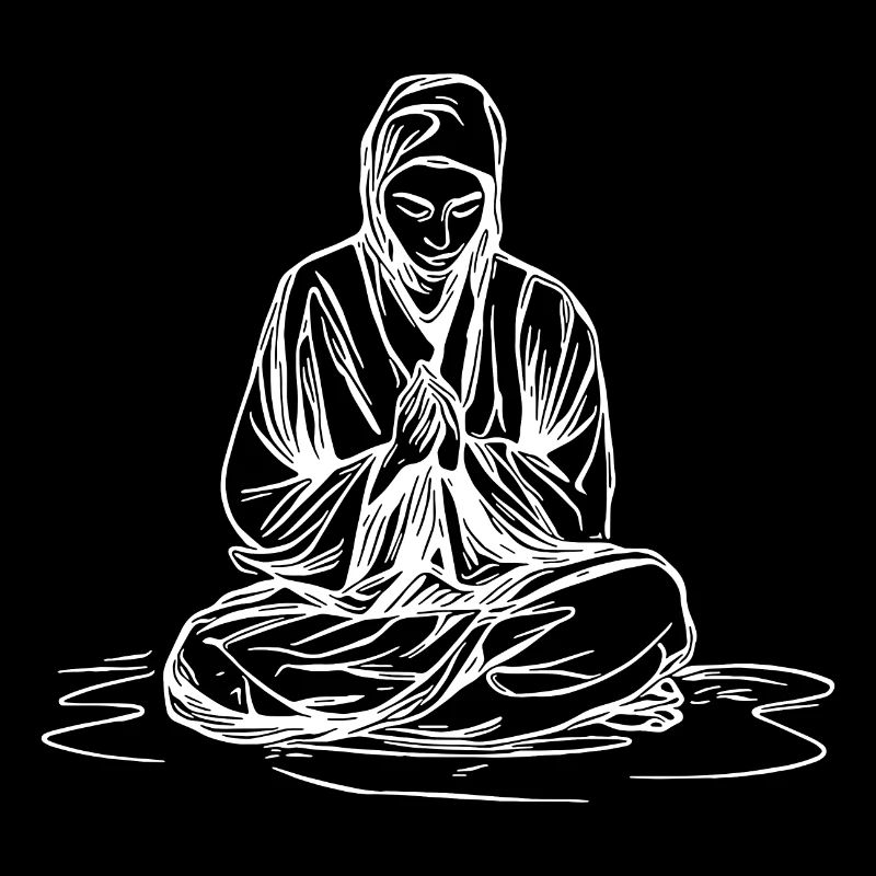 Young monk in deep meditation