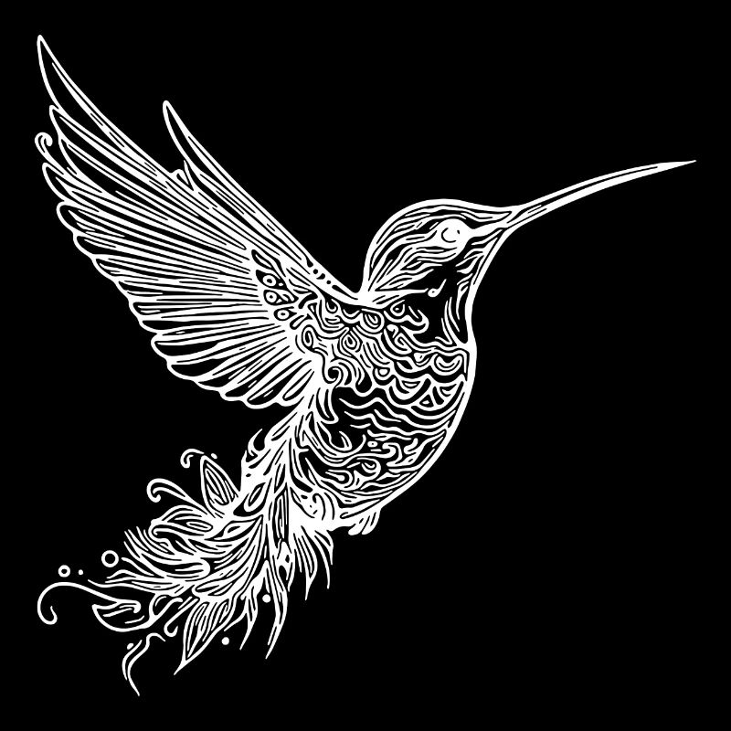 Tropical Exotic flying hummingbird with wings