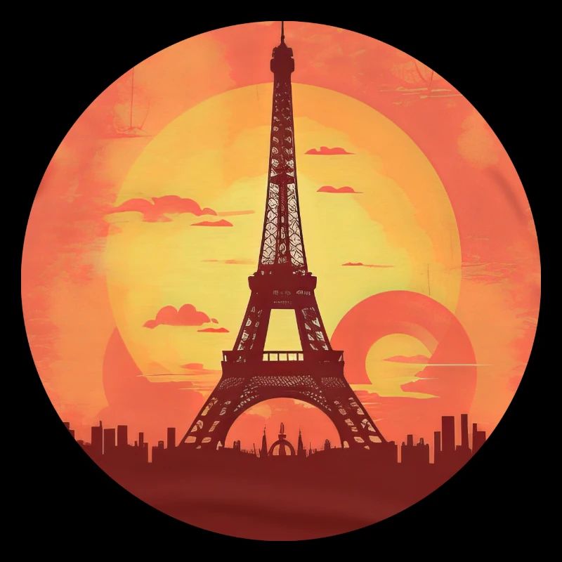 Eiffel Tower at sunset Romantic Paris