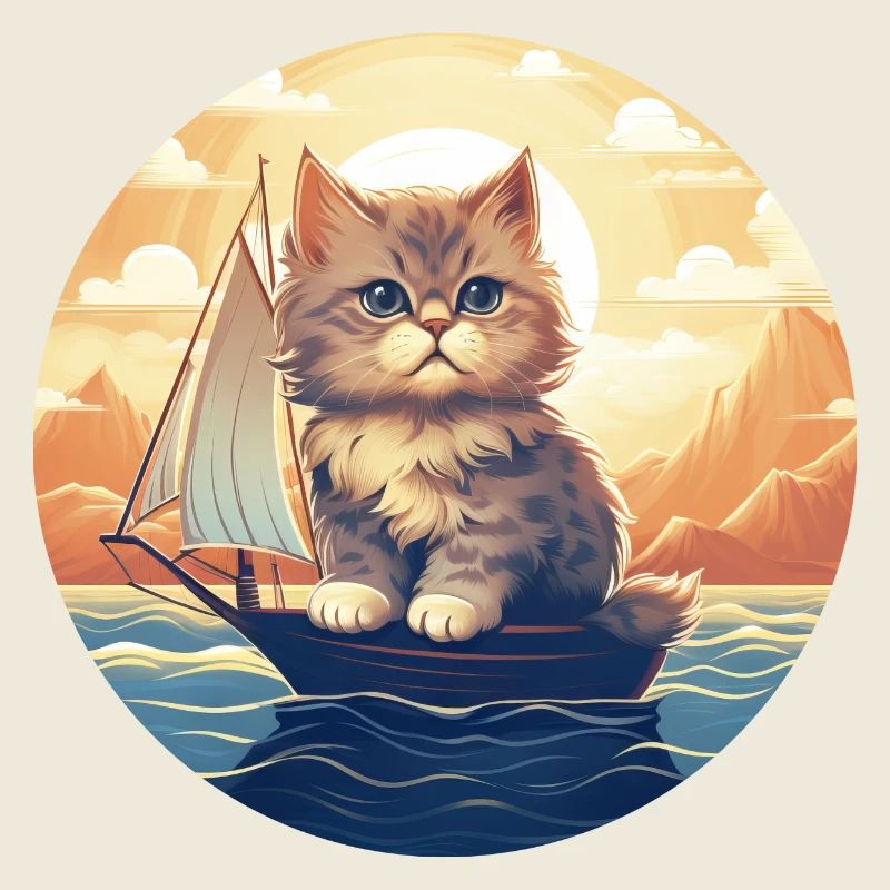 Cat Sailing in the Sunset, Romantic