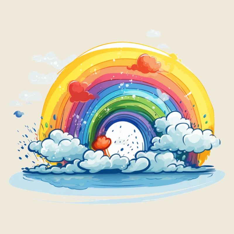 Regenbogen mit Wolken