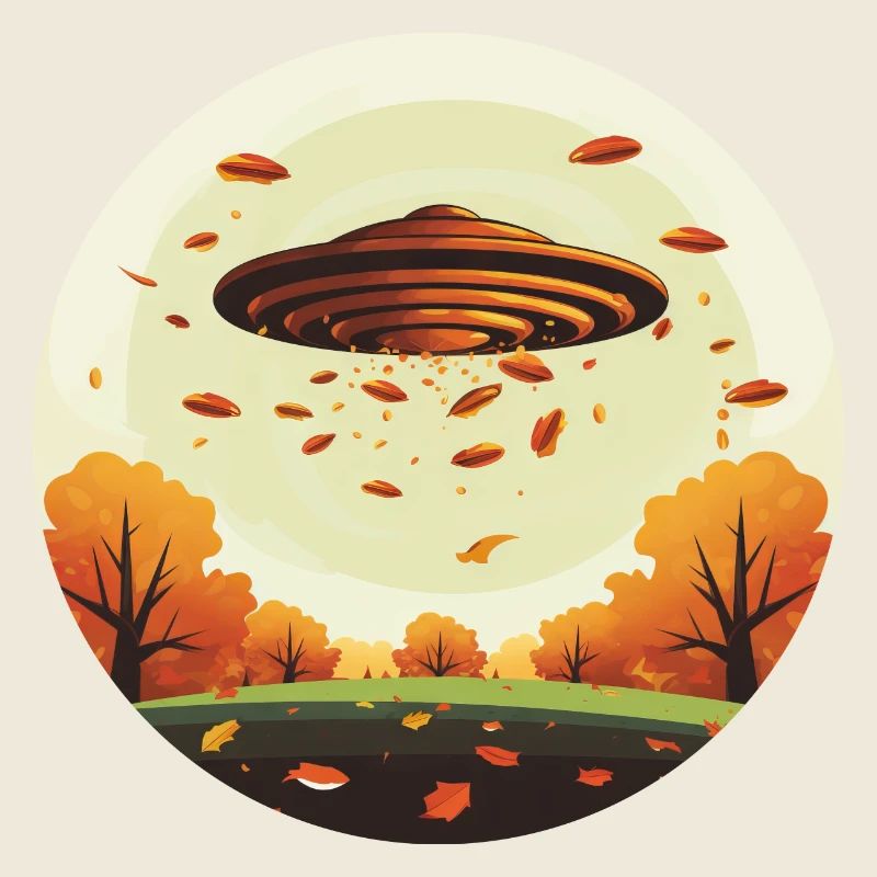 uFO au coucher du soleil d’automne - Alien Alien Design