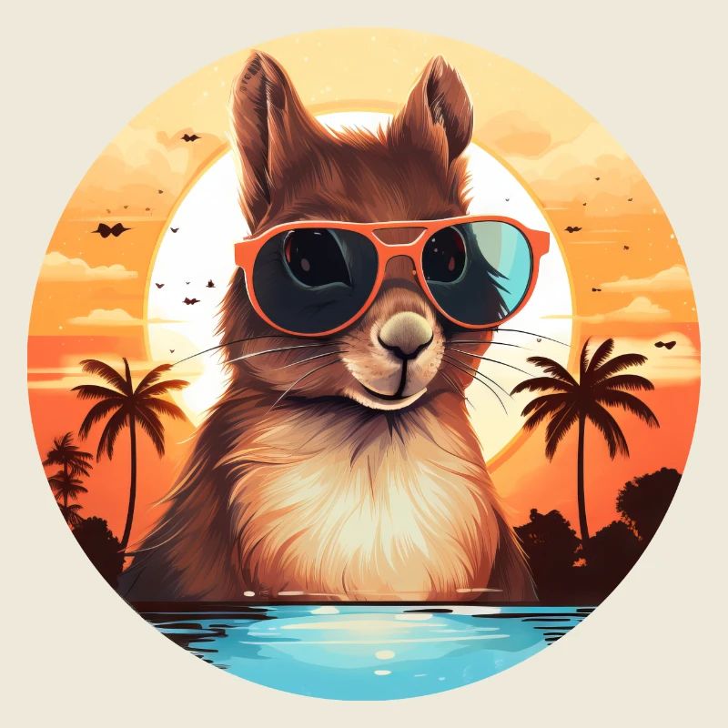 Coole Eichhörnchen-Silhouette, Sonnenuntergang mit