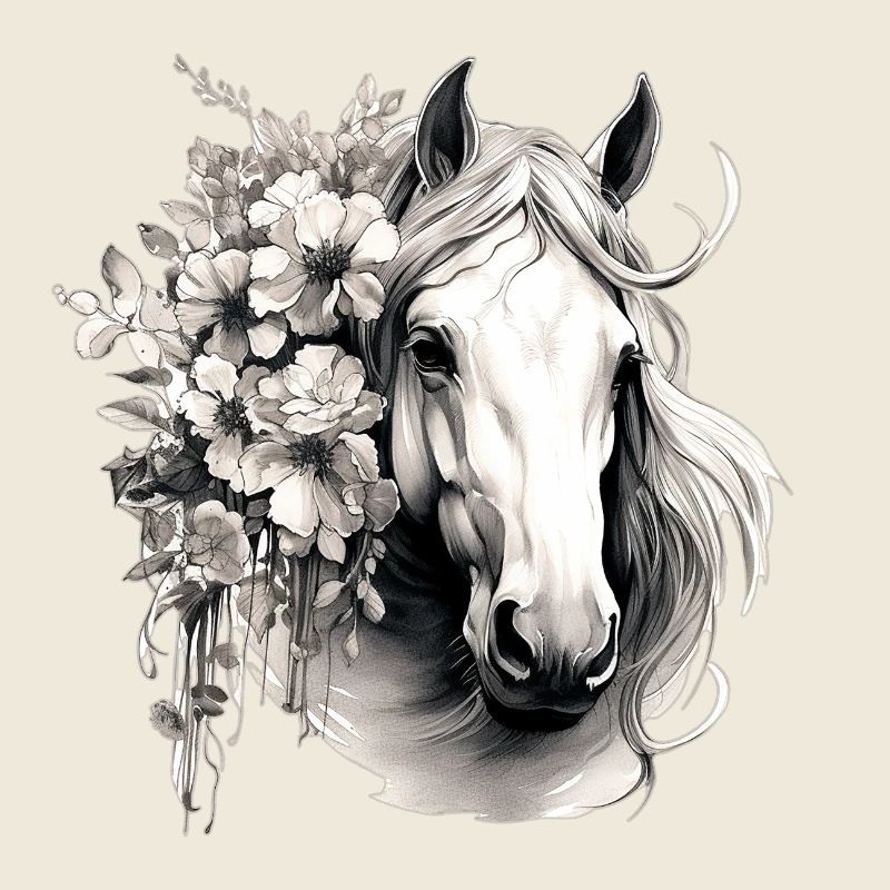 Cheval avec des fleurs