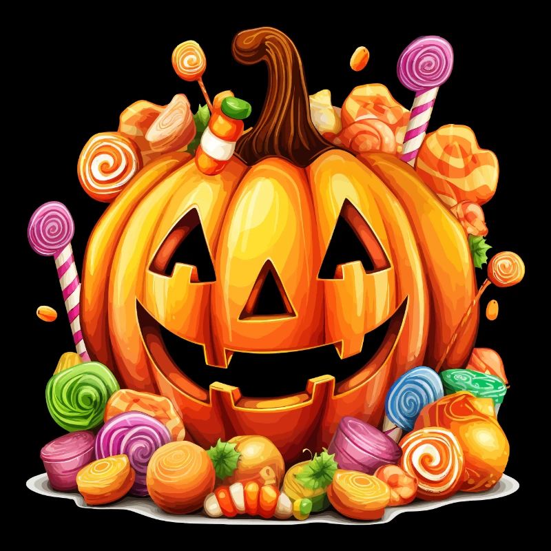 Drôle d’Halloween Sort de sucre mignon à la citrouille