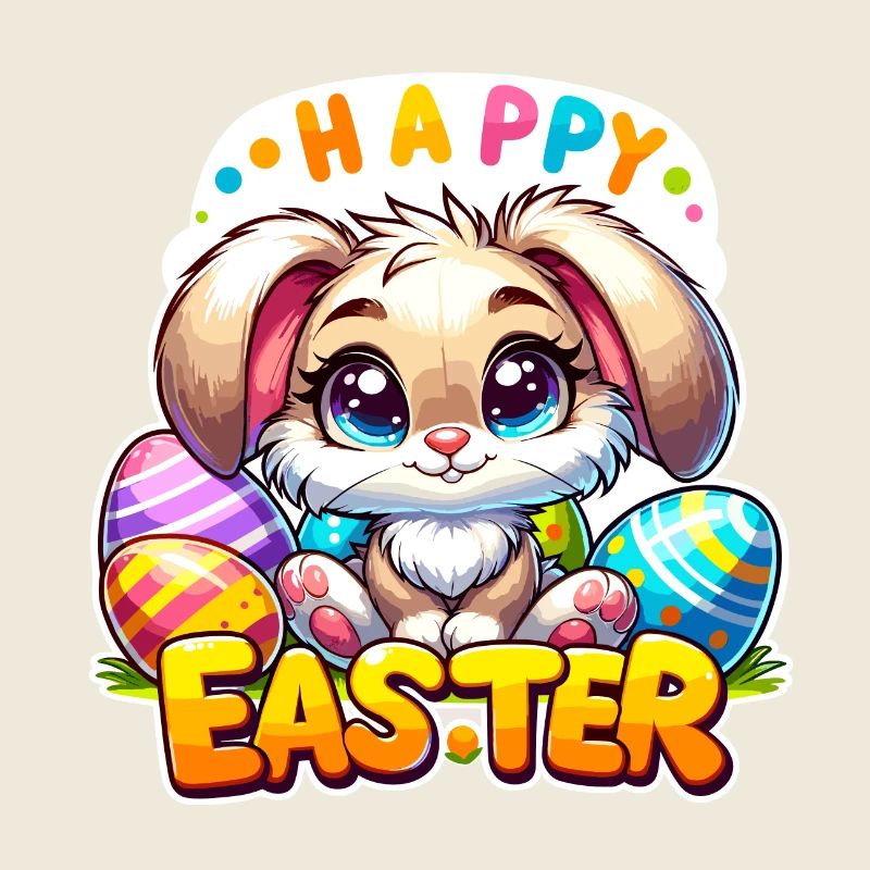 Happy Easter - Easter Bunny Illustration
