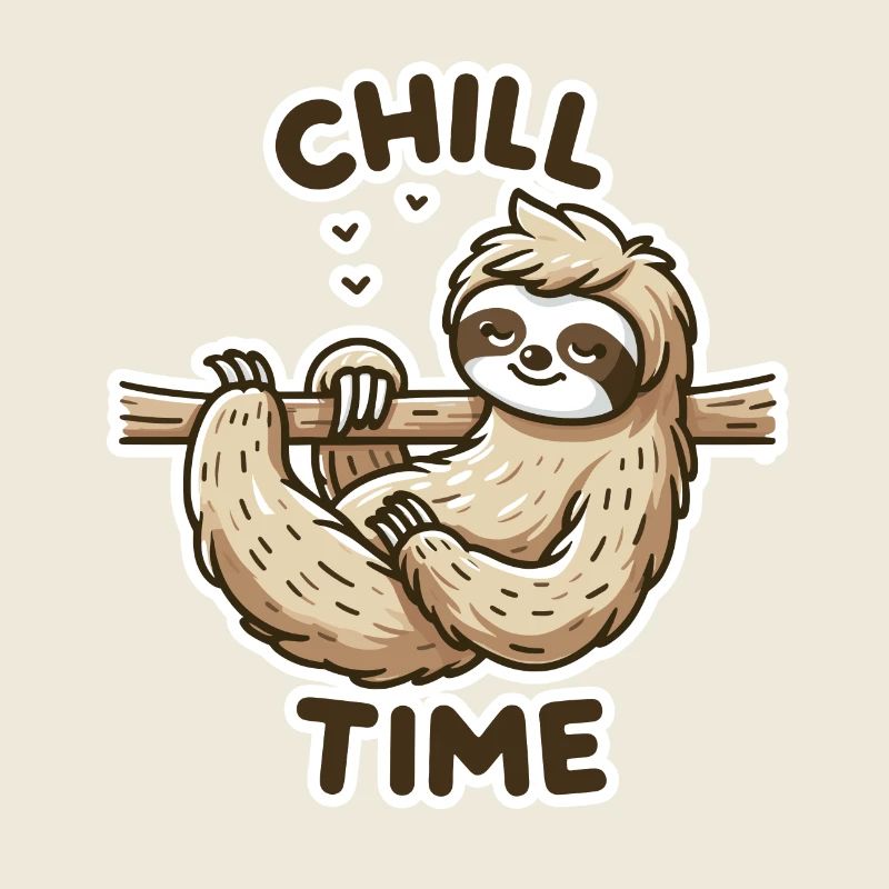 Chill Time - Sloth Illustration