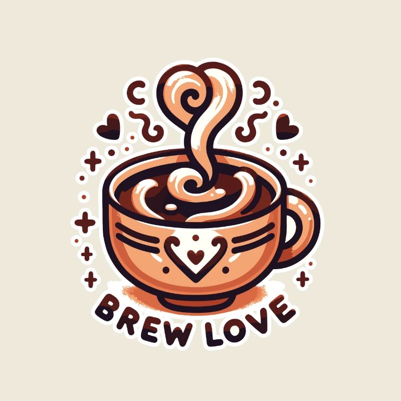 Brew Love - Coffee Cup Illustration
