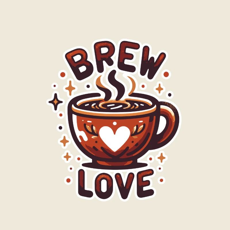 Brew Love - Coffee Cup Illustration