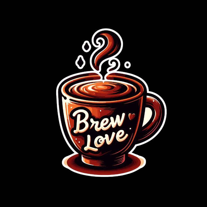 Brew Love - Kaffeetasse Illustration