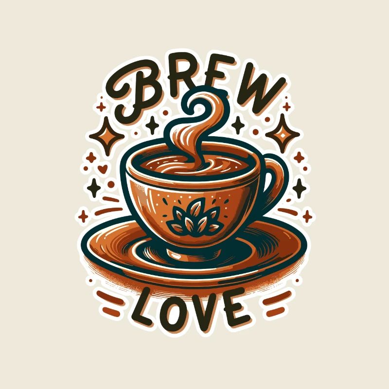 Brew Love - Coffee Cup Illustration