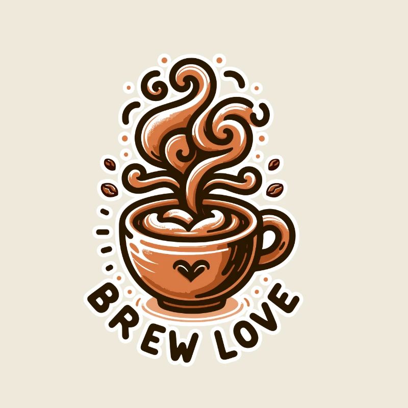 Brew Love - Coffee Cup Illustration
