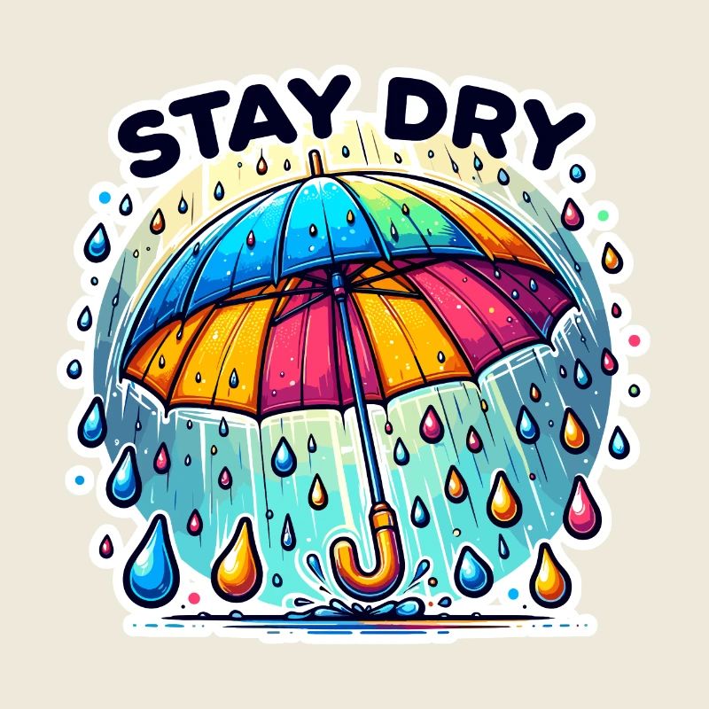 Restez au sec - Illustration de parapluie