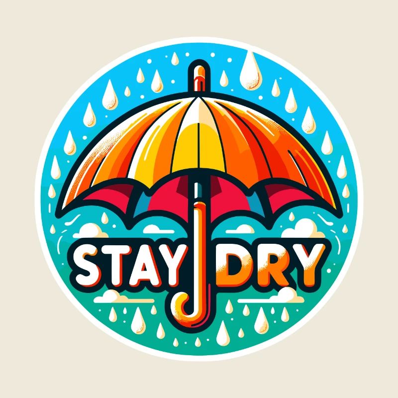 Restez au sec - Illustration de parapluie