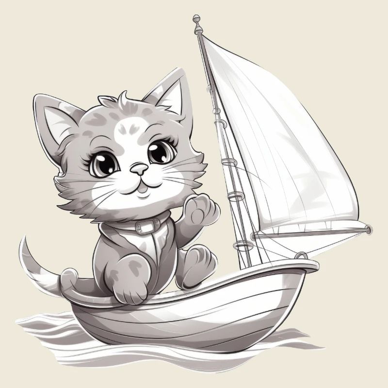 Sailing cat on dinghy