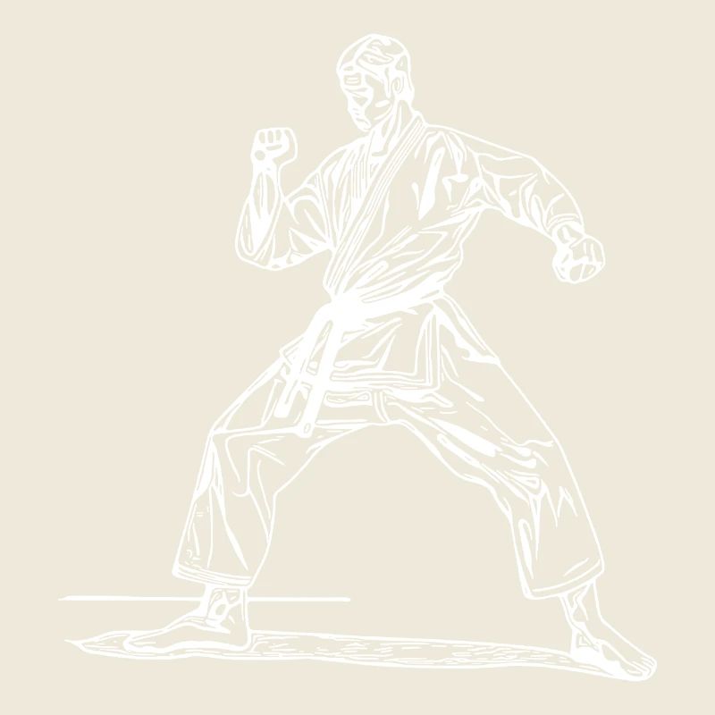 Judo Trainer in Kampfpose