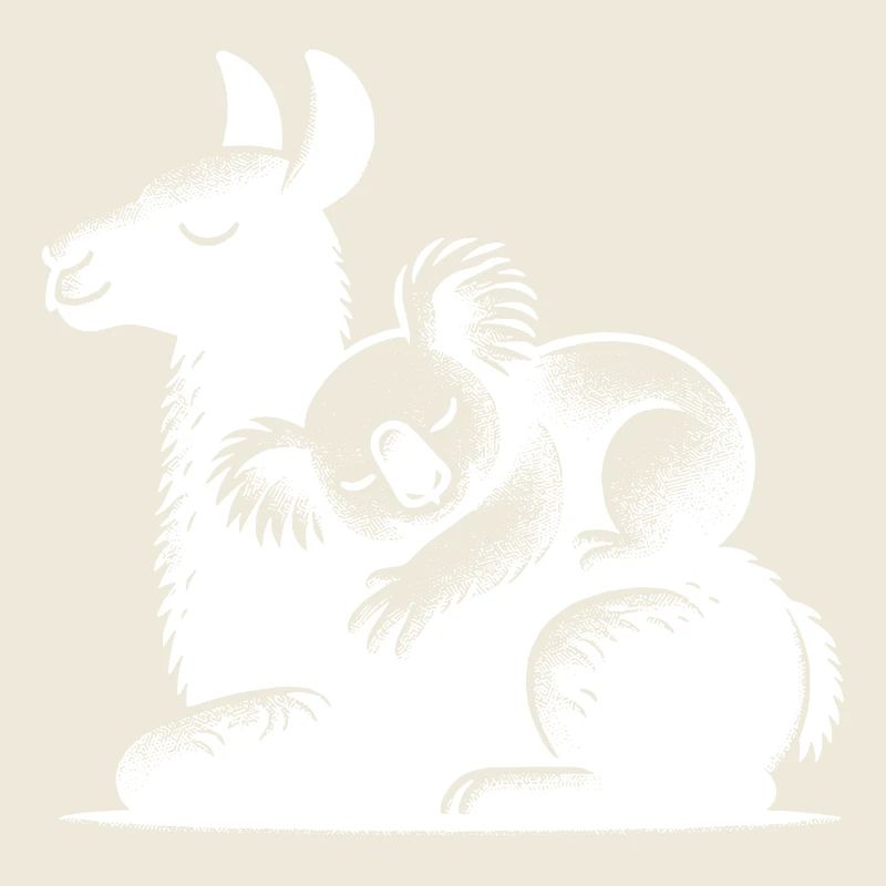 Schlafender Koala auf einem schlafendem Lama