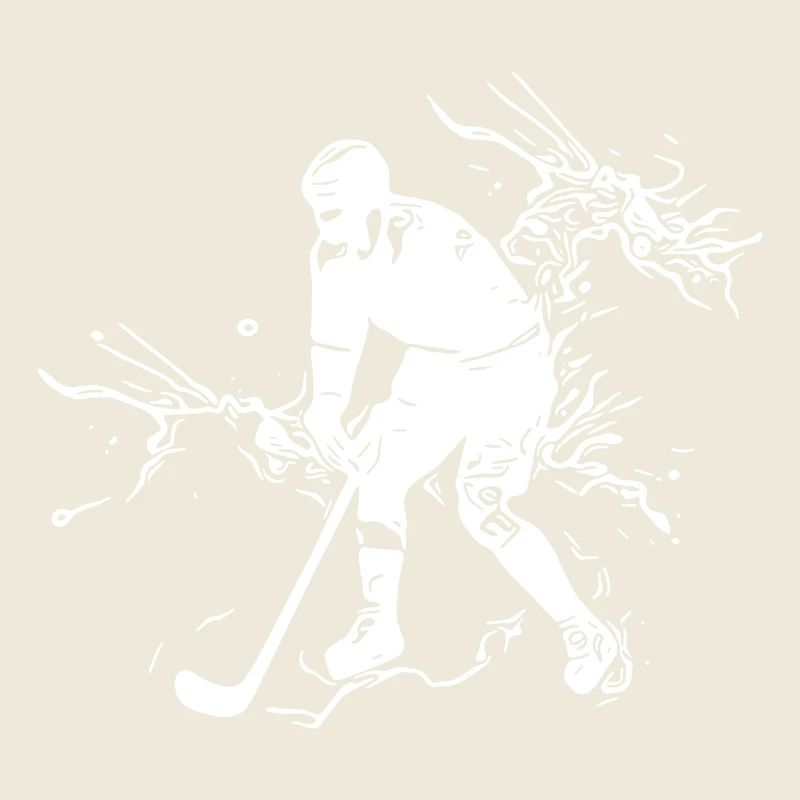 Eishockey Spieler in einer Eiswolke