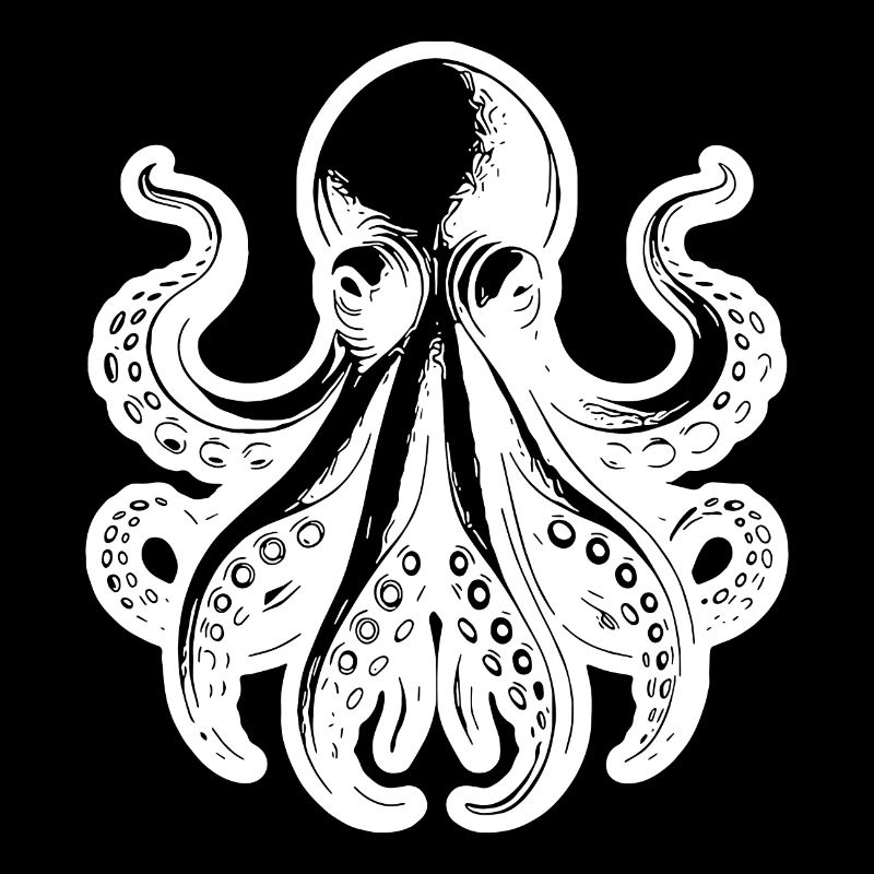 Großer grimmiger Oktopus mit acht Armen