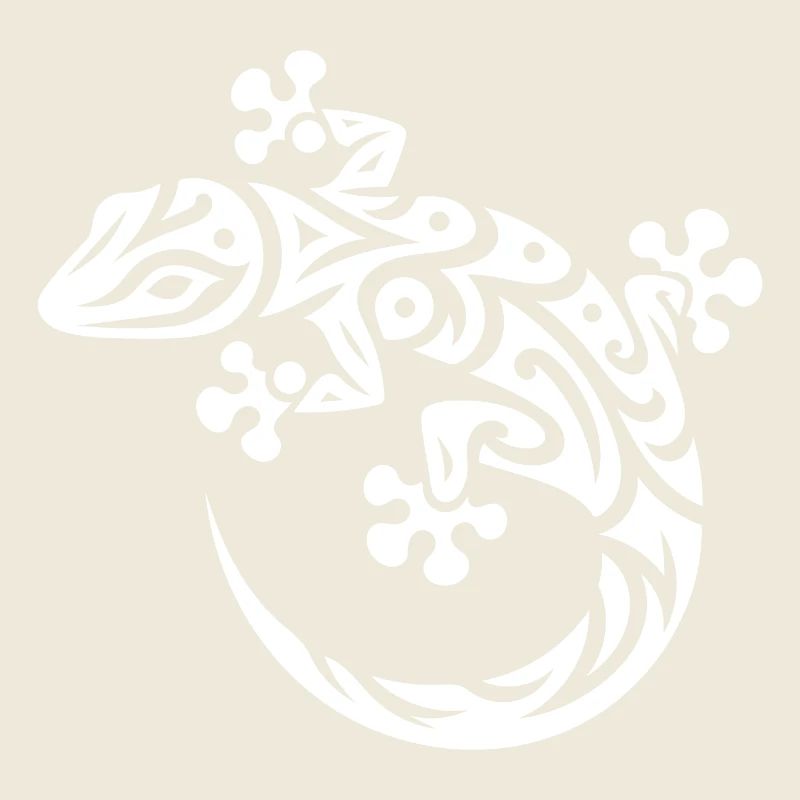 Gecko mignon dans le style de tatouage tribal