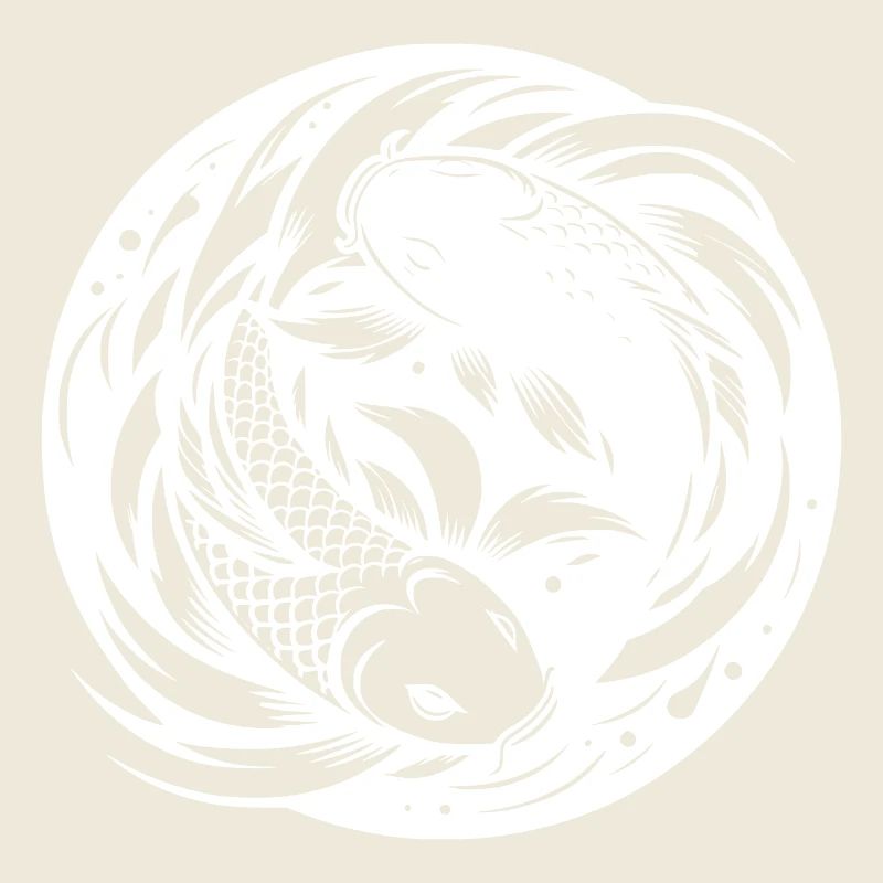 Koi Carp Yoga Circle Style Yin et Yang