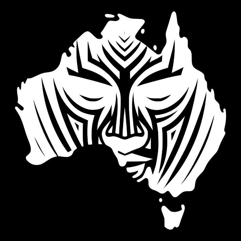 Australischer Kontinent mit Gesicht