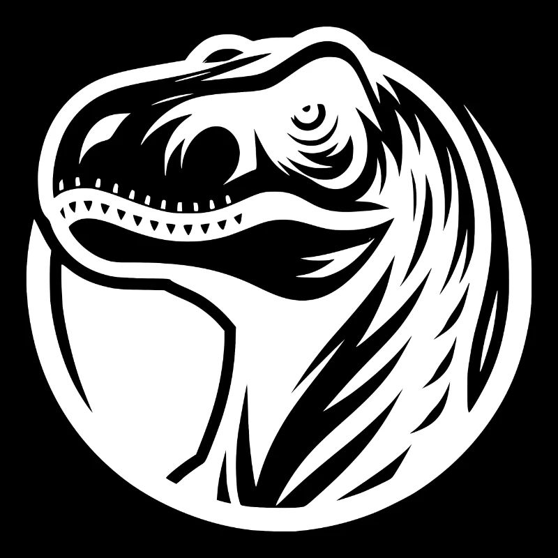 Grinning Raptor Logo Style