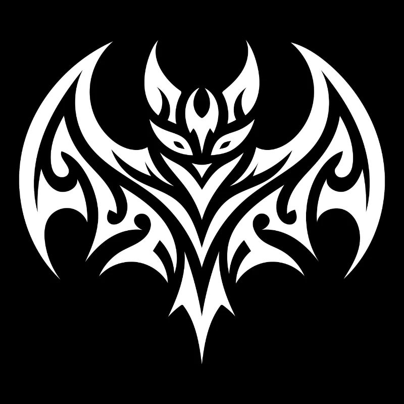 Tatouage de chauve-souris de style tribal mignon