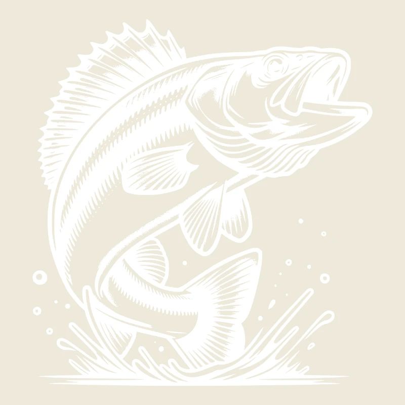 Eleganter springender Zander Raubfisch