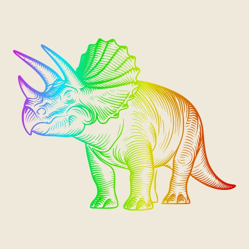 Rainbow Triceratops Dinosaur