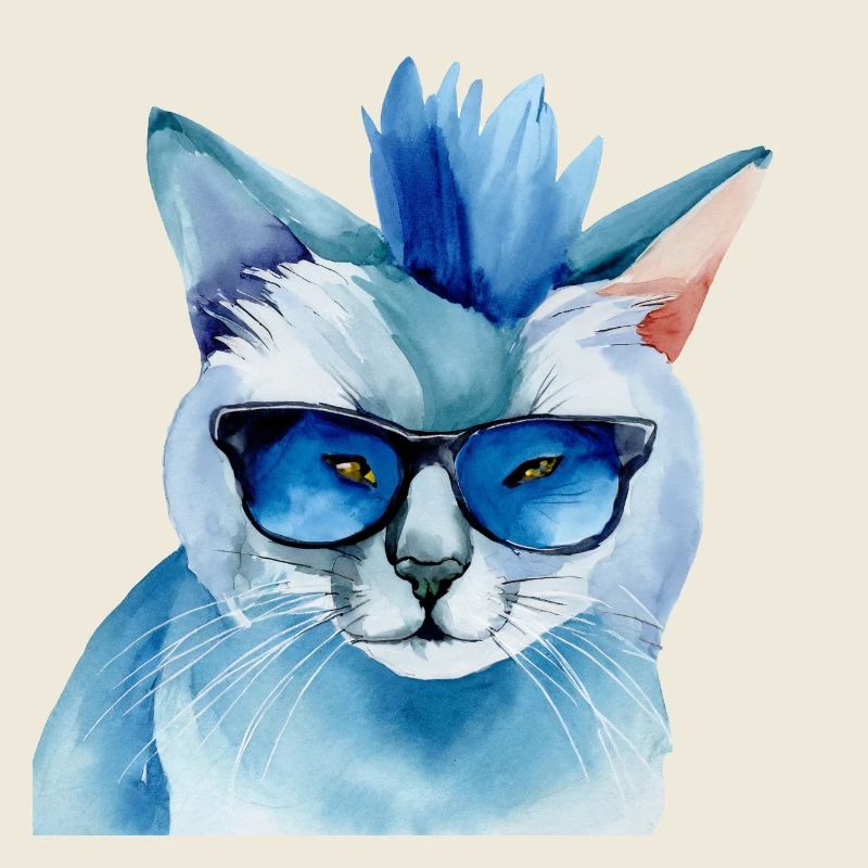 Punk Rock Cat with Sunglasses Gift Idea