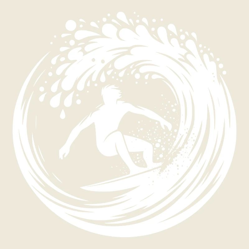 Elegant surfer surfing in big wave