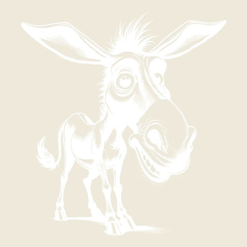 Crazy donkey grinning smiling long-eared