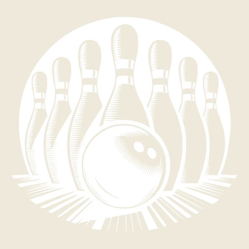 Bowlingkugel trifft Bowling Pins