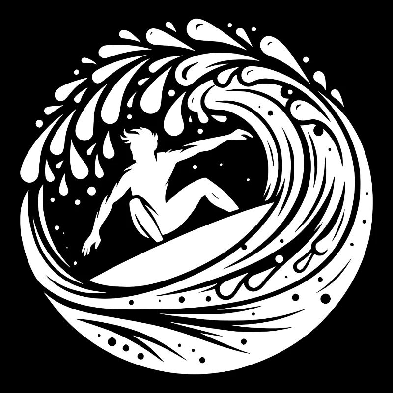 Surfeur professionnel surfant dans un tunnel à vagues