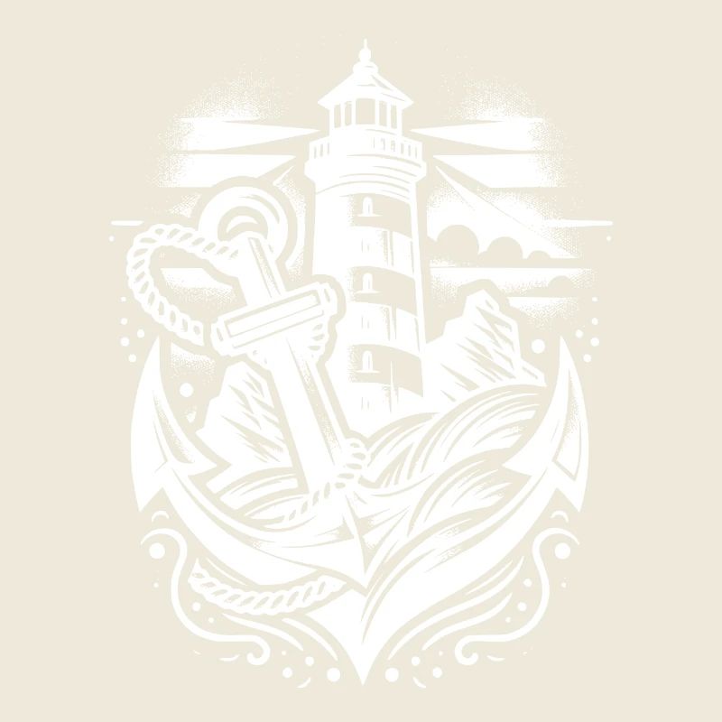 Phare côtier avec ancre et feu
