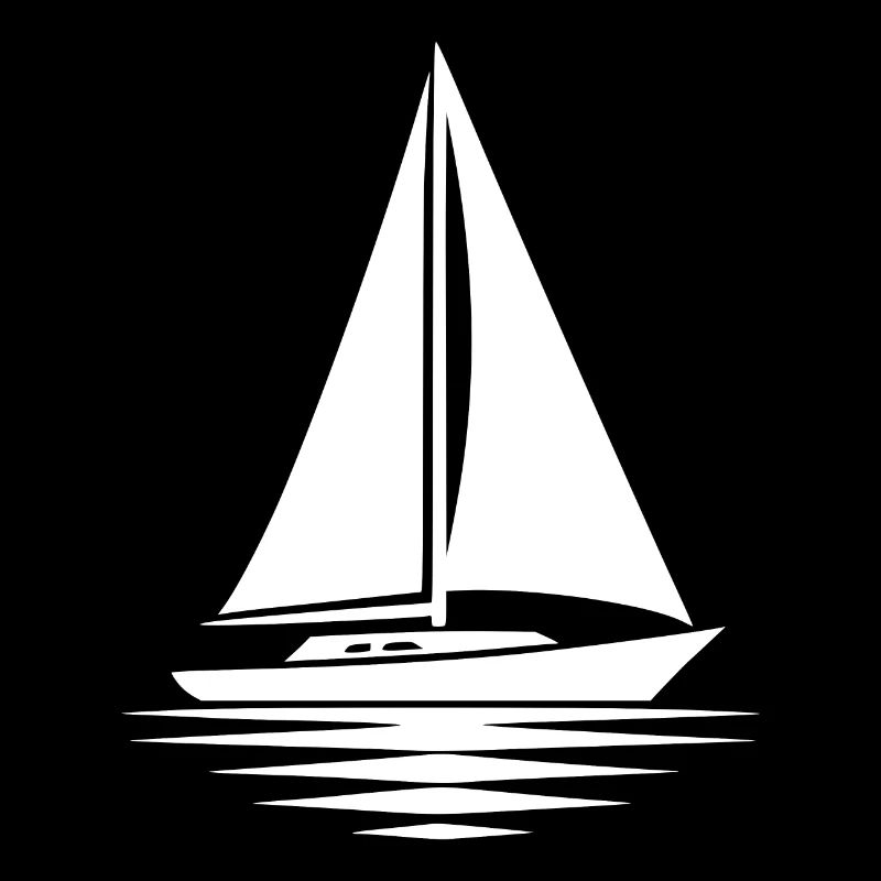 Voilier avec voiles fixes et mer calme