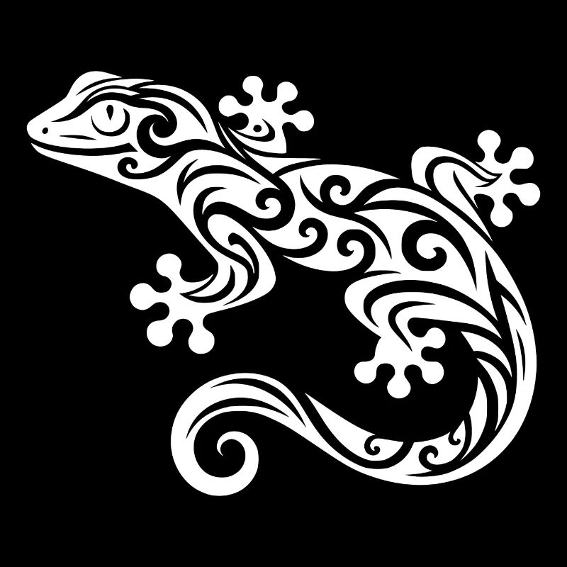 Gecko im Tribal Tattoo Tinte Style